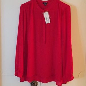 Lightweight XL Ana  red rayon blouse